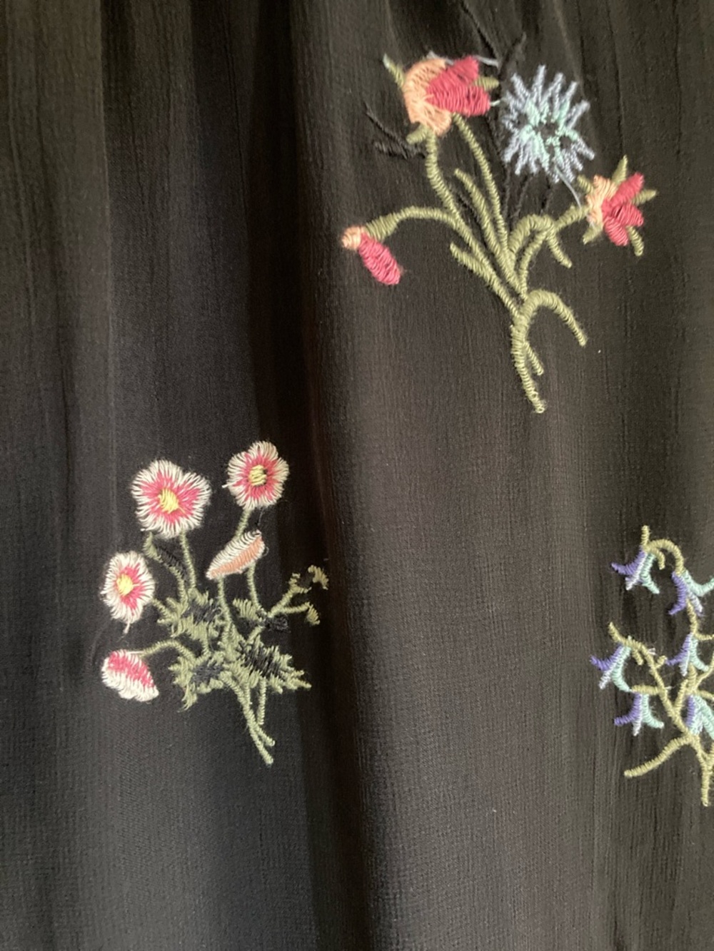 Sundance Black Sleeveless Tank with Colorful Floral Embroidery - Picture 6 of 7